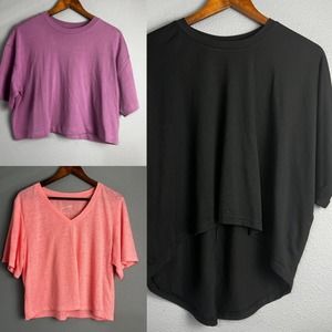 Old Navy Vintage Tee + Shein Hi-Lo Top Bundle Cropped Short Sleeve Size‎ S XS